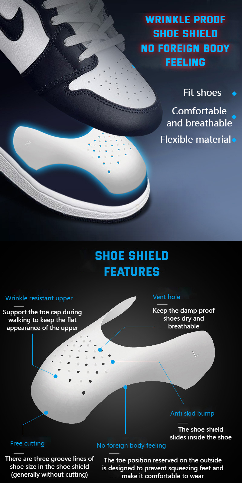 Casual Sneaker Anti Falten Schuh Anti Falten Schuh Kopf Schutz für AF1/AJ Zehenkappen Unterstützung Bahre Expander Schuhe Schutz – Detail 1