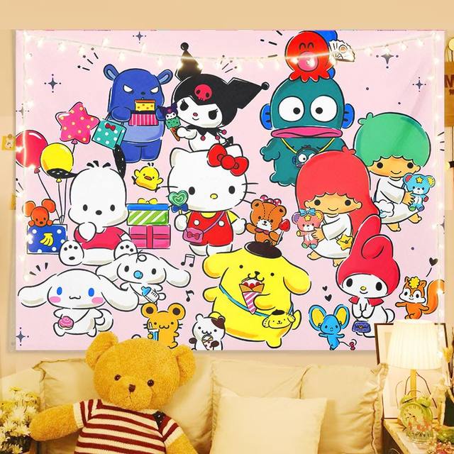 Kawaii Sanrio Hello Kitty Tapestry My Melody Cinnamoroll Kuromi