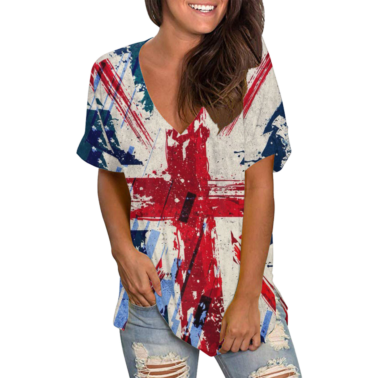 Athletic Dry Fit Shirts Women Womens Summer Tops Short Sleeve V Neck T  Shirts Tee Printed Side Split Tunic Formal Tops Women | Женская одежда |  АлиЭкспресс