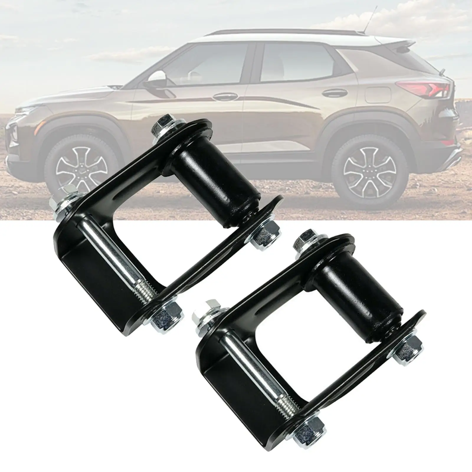 2Pcs Leaf Spring Shackle Kit Convenient Installation 15665302 Glossy Appearance 722-028 for Chevrolet S10 Pickup S10 Blazer