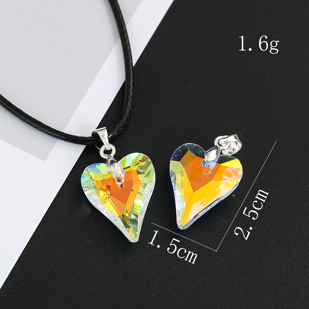 5 Stück AB Farbe Kristall Liebe Herz Anhänger 15X25mm Glasperlen Charms für Schmuckherstellung Halsketten Ohrringe DIY handgemachte Accessoires – Detail 3