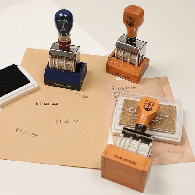 S-300 Shipping Receiving Self-Inking DIY Date Stamp Mini Date DIY Stamp  Self-Inking Scrapbooking Stationery Stamp Rolling Wheel