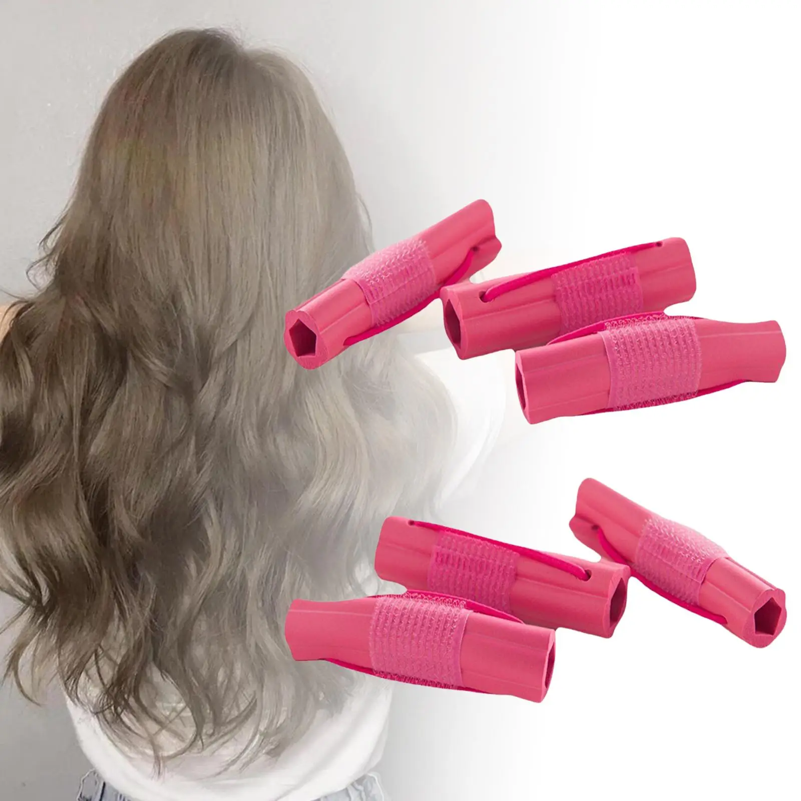 6 Count Silicon Sleep Hair Rollers Soft Practical Easy Application for Lazy People 