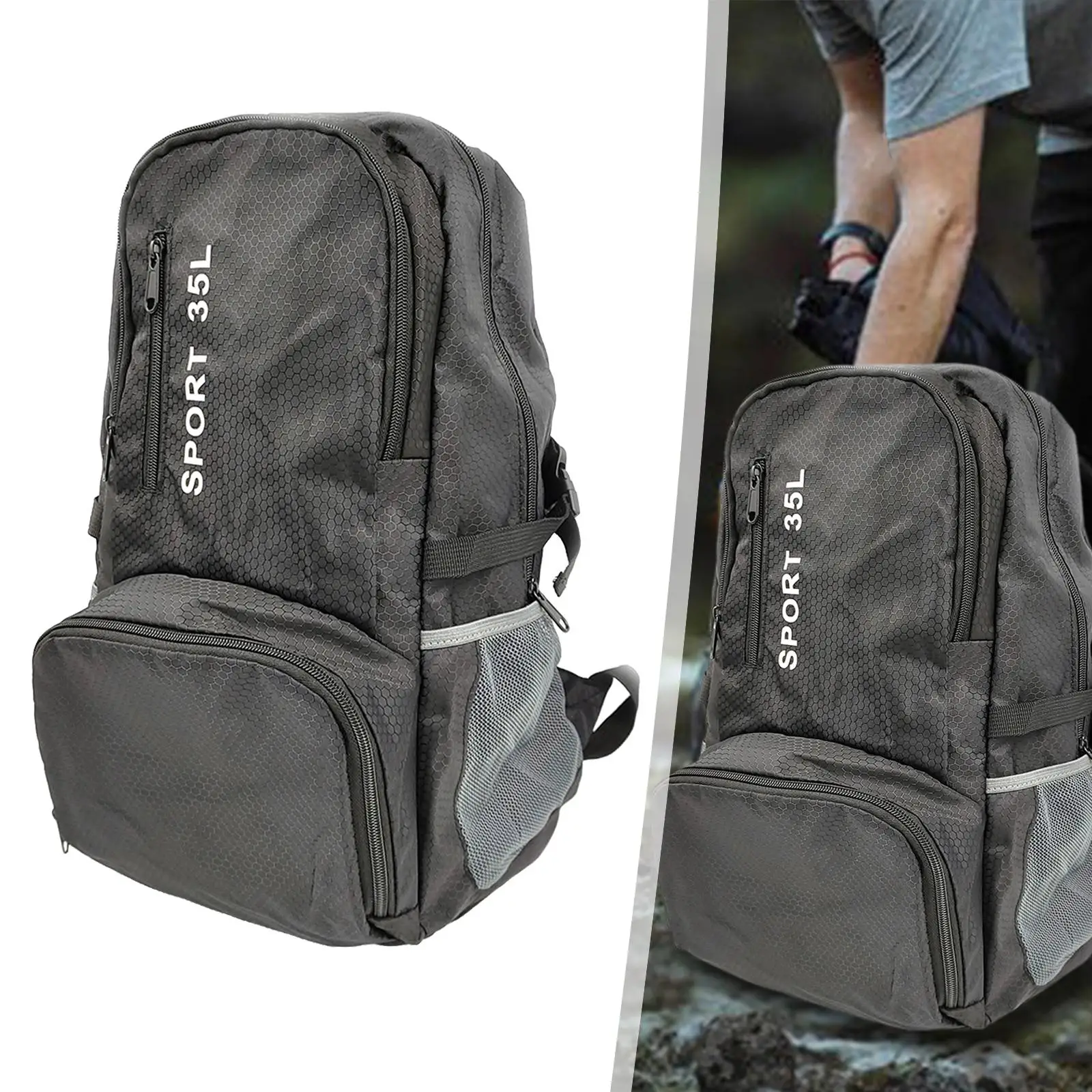 Hiking Backpack Large Unisex Adults Adjustable Portable Foldable Backpack for Outdoor Camping Mountaineering Trekking Survival
