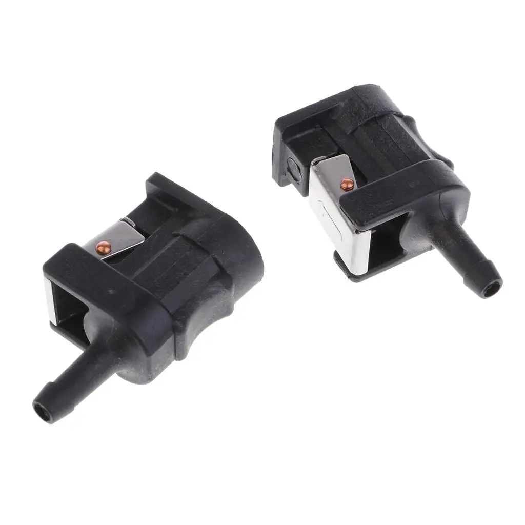 Pair Plastic Fuel Line Tank Connector Fit Outboard Motor Fuel 6mm