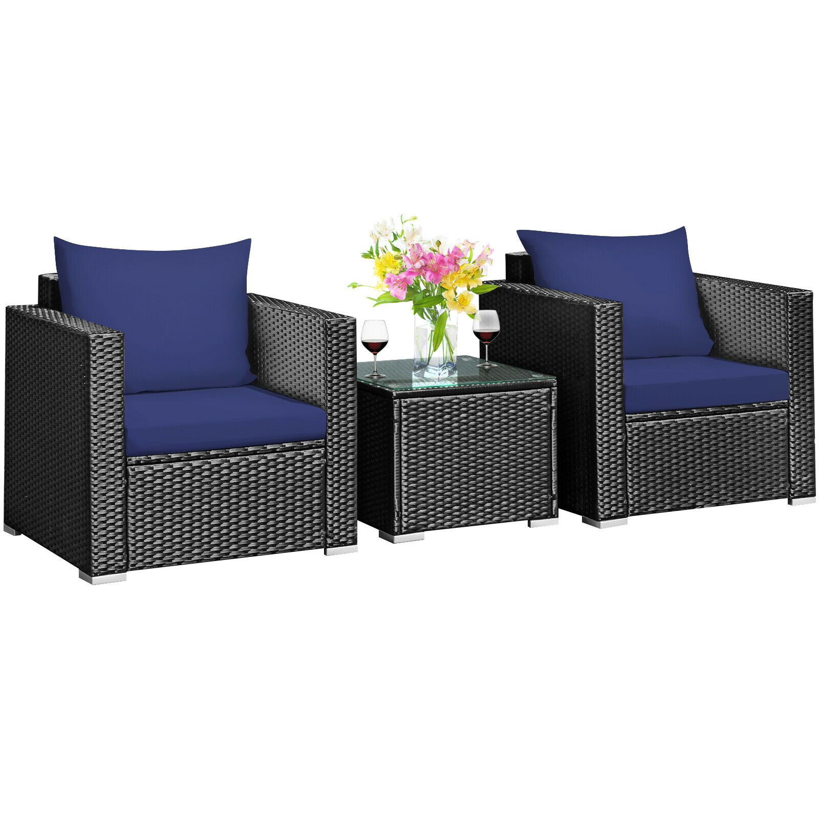 Title 3, Patiojoy 3PCS Patio Rattan Wicker Furniture Set...