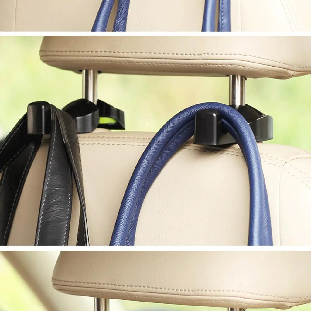 2x Universal Car Seat Headrest Hanger Holder Hook Cloth Bag Organizer