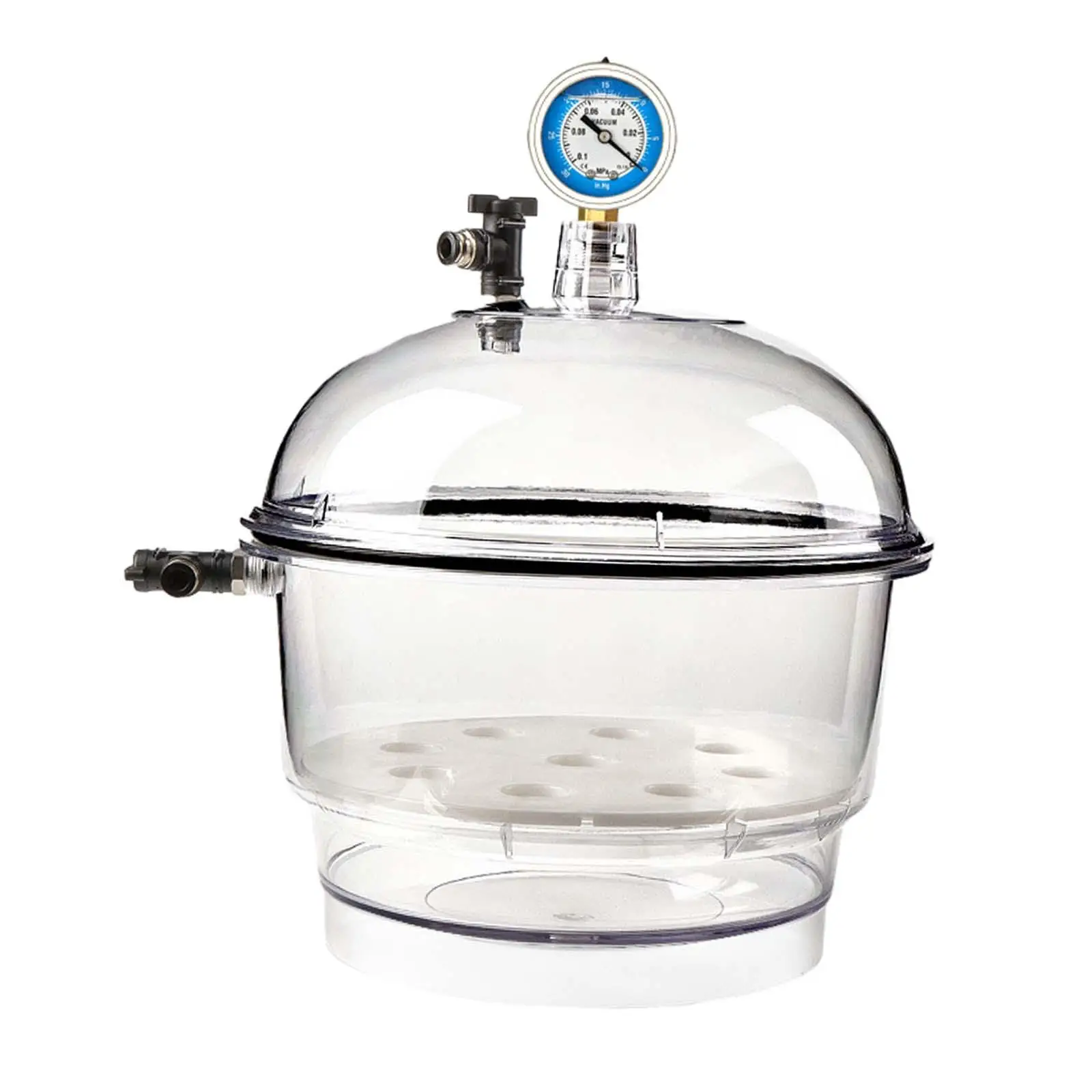 Vacuum Desiccators Lab Dryer Jar Dryer High Temperature Resistance Double Valves Glass Desiccator Jar Small Lab Desiccator