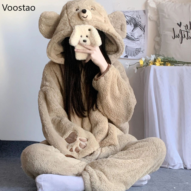 Pyjama Femme Hiver En Velours Polaire - Ensemble Haut Et Bas Doux Et Chaud Pour La Maison