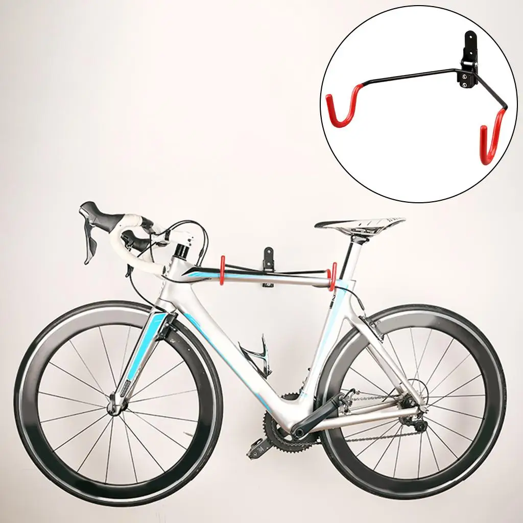 Bike Wall Mounted Rack Hanger Cycling Steel Holder Collapsible With Screws