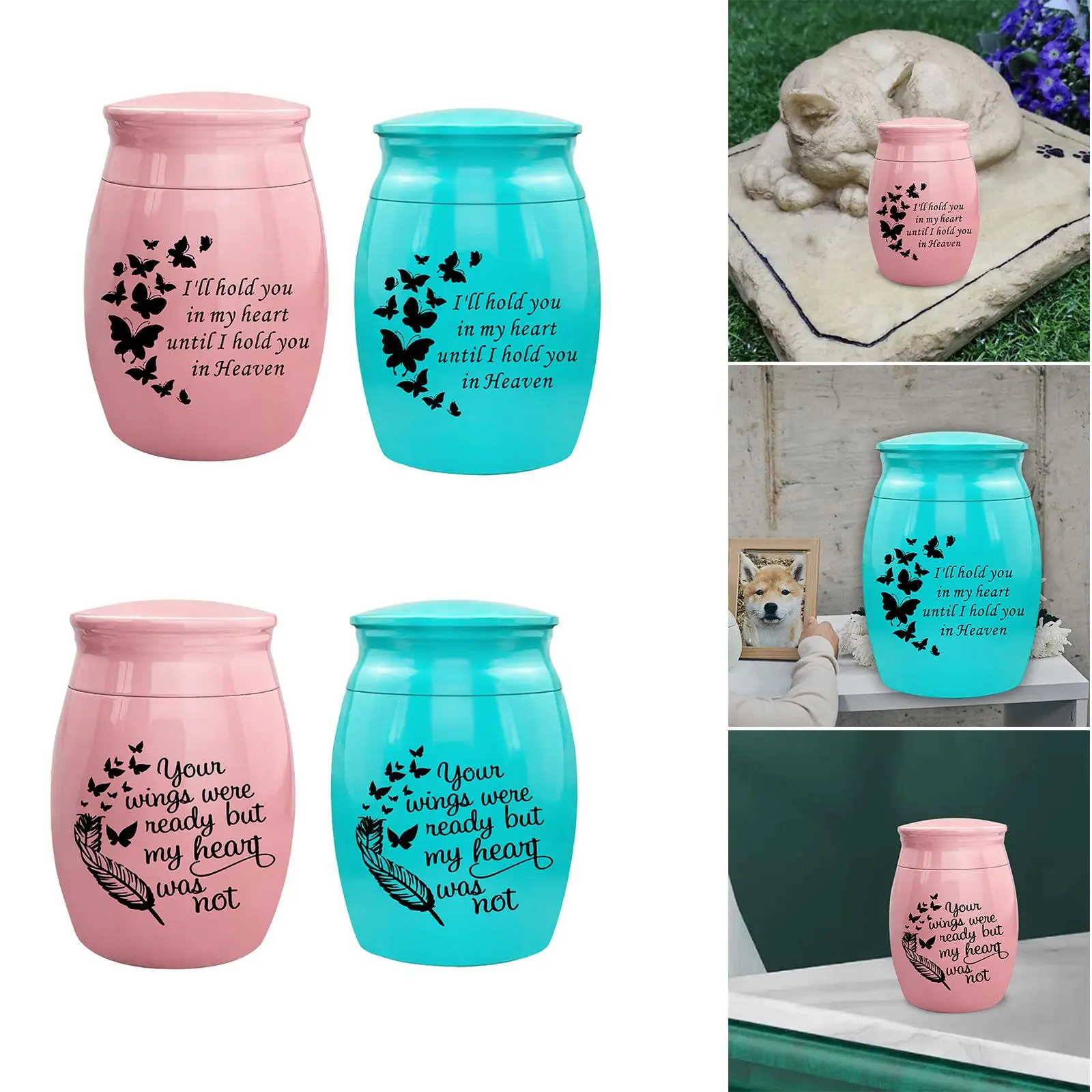 Pet Urn Miss Words Engraved Pet Hair Storage Jar for Rabbit Kitten Dogs Cats