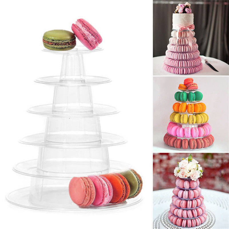 4/6/10-Tiers Macaron Display Stand Cupcake Turm Rack Kuchen Steht PVC Tablett Für Hochzeit Geburtstag Kuchen Dekorieren werkzeuge Backformen – Detail 2