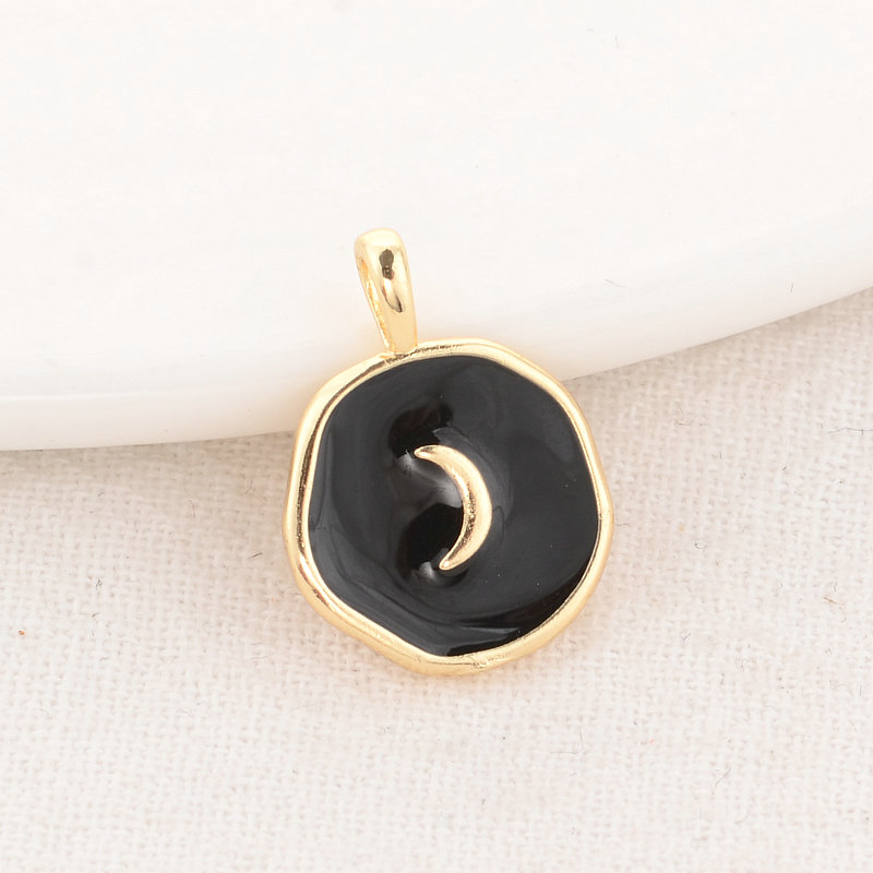 13*18MM 14K Gold Farbe Messing Runde Mond Charms Anhänger Schmuck Machen Liefert Diy Halskette Armband Erkenntnisse zubehör – Detail 3
