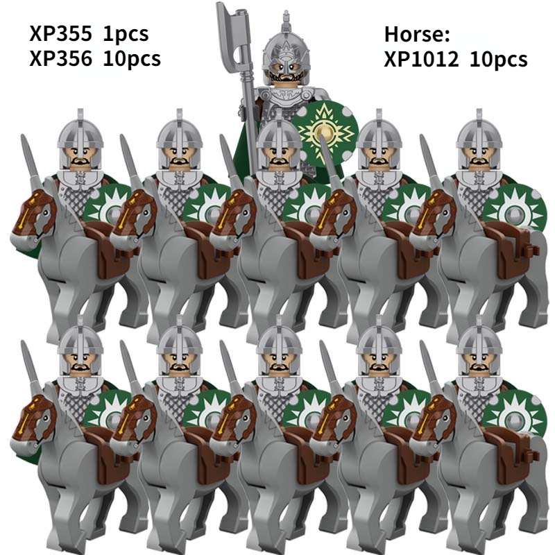 KT1046 SET 10 Stück/Koruit Mittelalterliche Ritter Rohan Uruk-hai Elfen Gondor Krieger Zwerg Bausteine Spielzeug – Detail 1