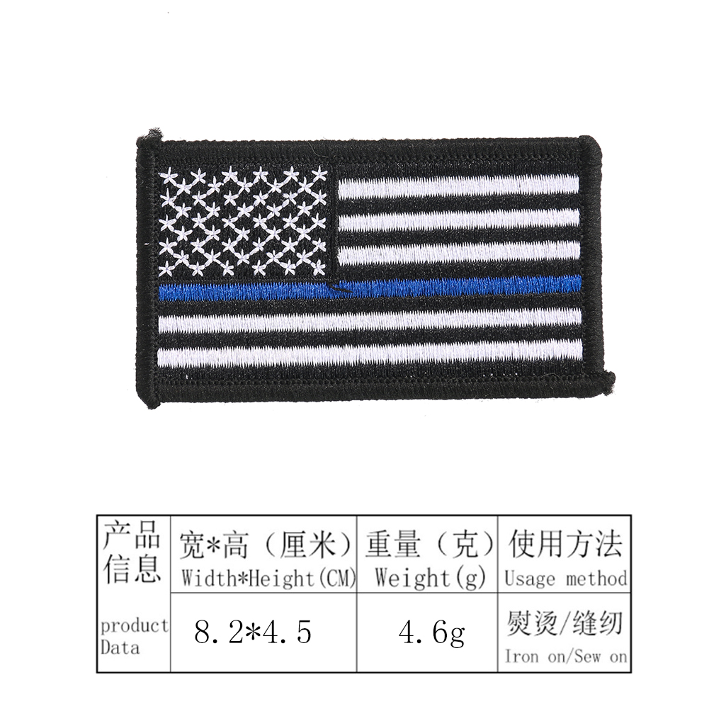 2 Stück Amerikanische Taktische Flaggen-Abzeichen, Bestickte Aufbügelpatches, Maßgefertigte Bügelbilder für Kleidung, DIY-Bekleidung, Nähzubehör – Detail 7