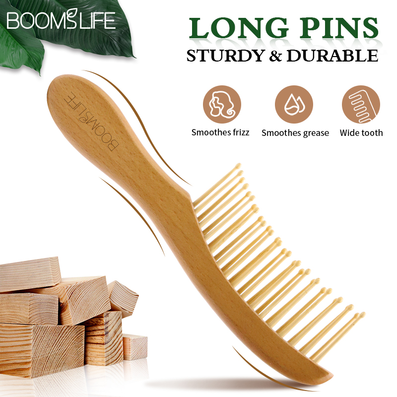 Best of Wood Comb Wide Tooth Wet Hair Combs Anti-Static Styling Comb For Long Hair Head Acupuncture Point Massage Gift For Women Reviews & Tips