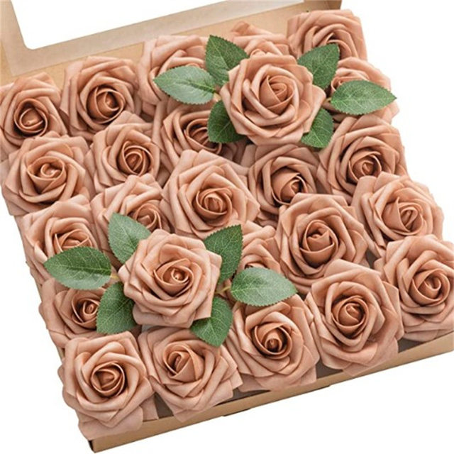 Fiori artificiali schiuma rose finte con steli per matrimonio fai da te  bouquet da sposa tavoli centrotavola decorazioni per la casa composizioni  floreali - AliExpress