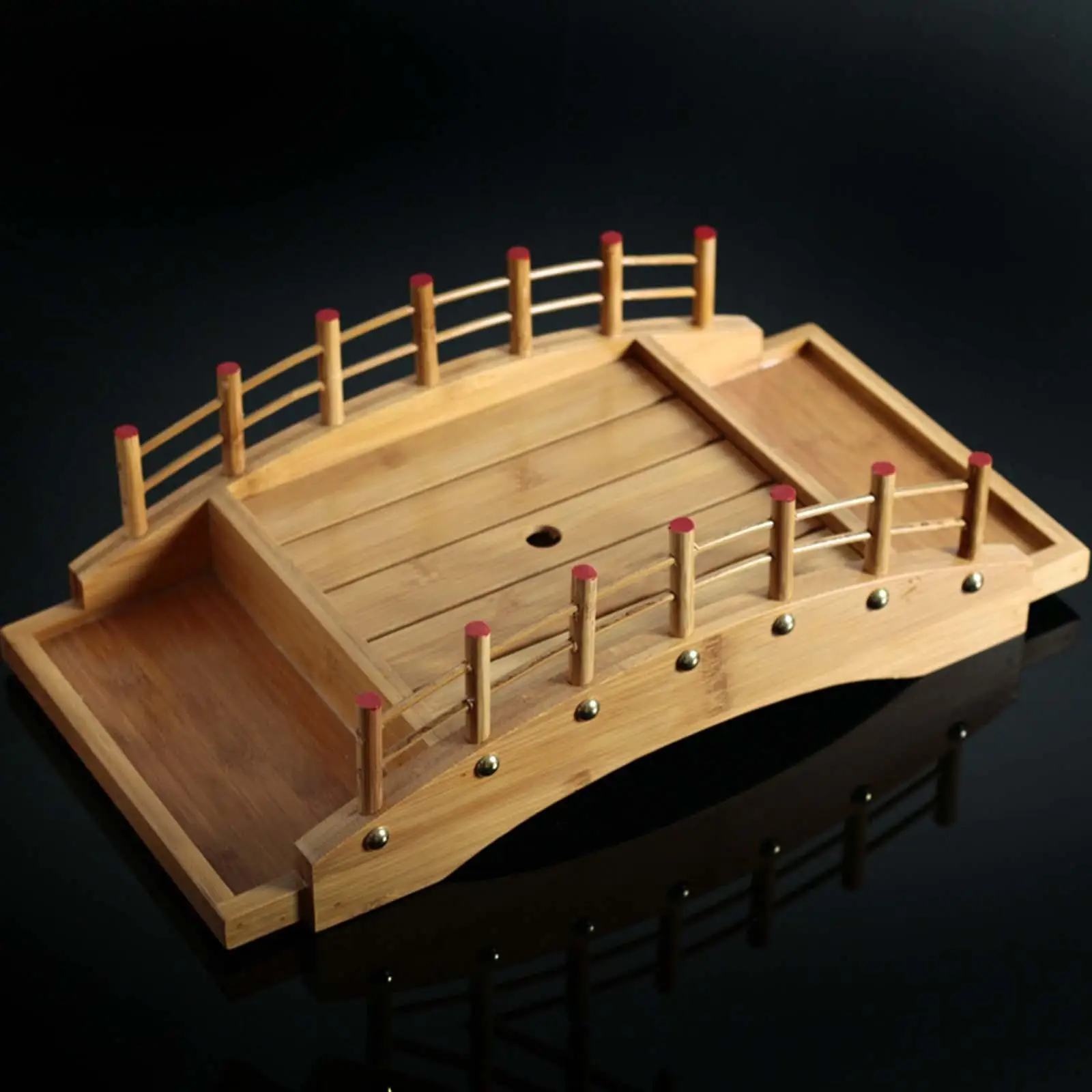 Wooden Sushi Bridge Tray Serving Platter Ornament for Japanese cuisine Dessert
