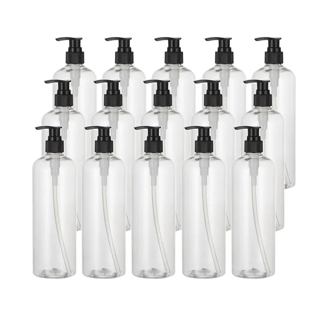 Shampoo Conditioner Pump Bottle Refillable Dispenser 500ml 15x