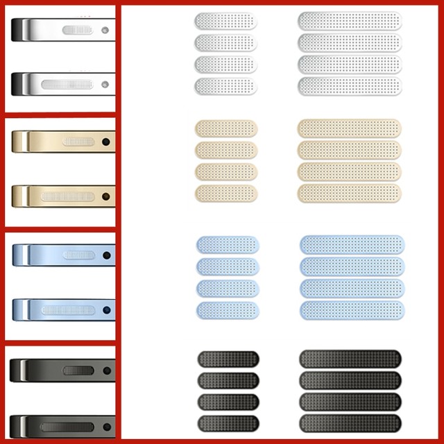 Filets Anti-Poussière Haut-parleur Pour IPhone 14, 13, 12 - Autocollant Métallique - Lot 2 Pièces - Couleur Noir