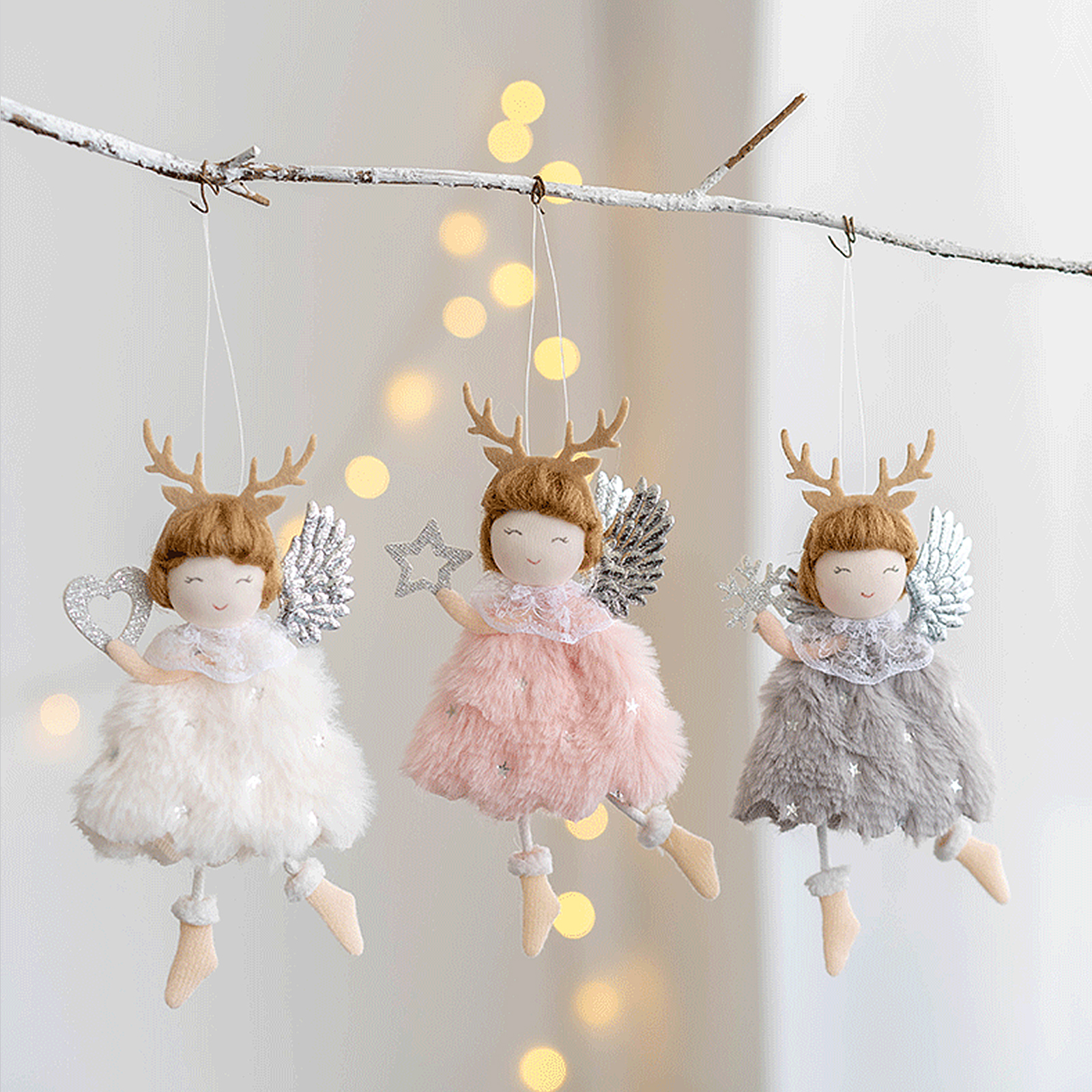 Decorative Angel Doll Crafts Christmas Tree Hanging Pendant Decorations  High Quality Cloth 3 Pieces/set Plush Pendants | AliExpress