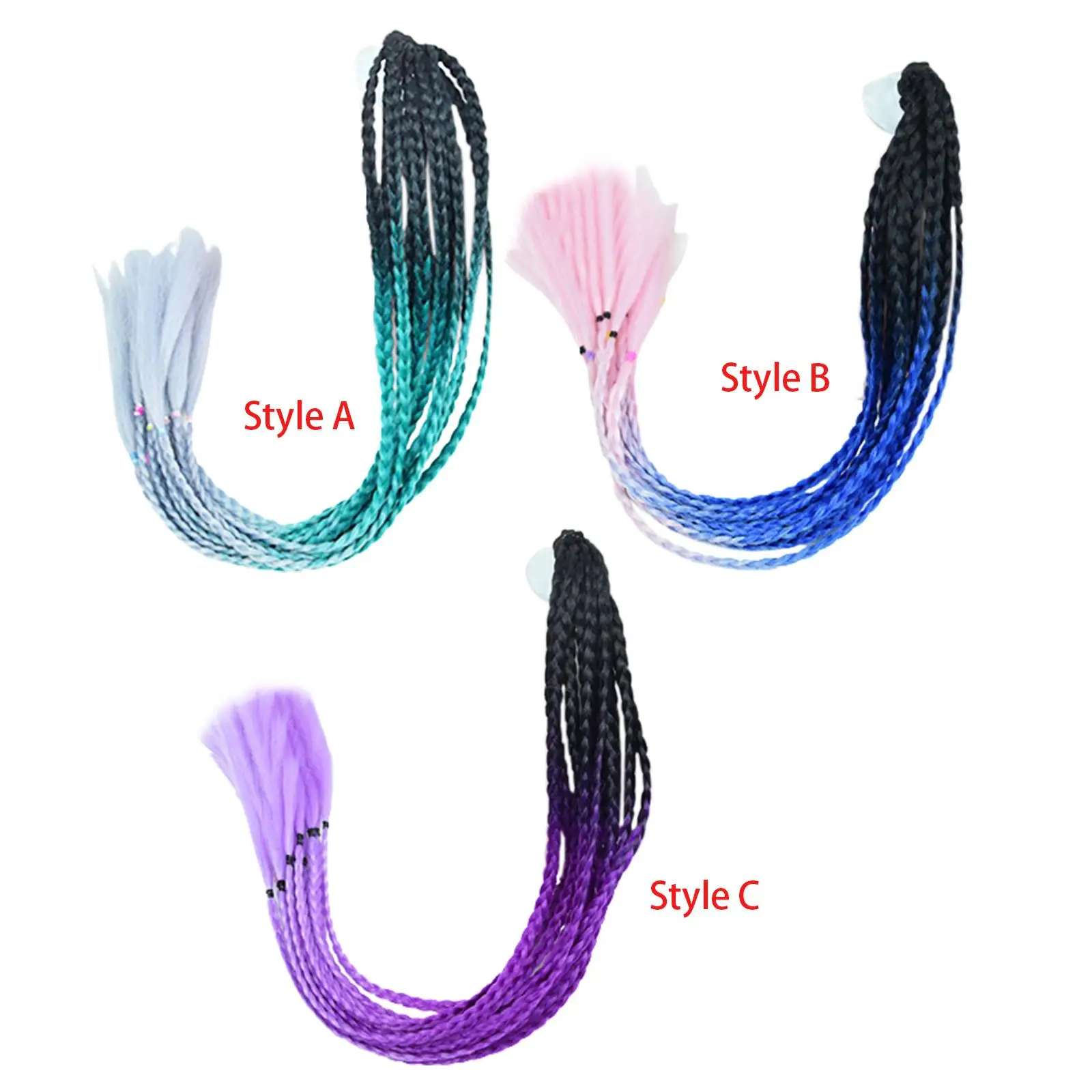 Pigtails Braids Punk Curly Hair 65cm Gradient Ramp for Female Men