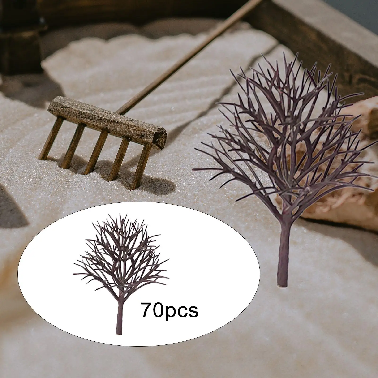 70Pcs Mini Model Trees 6cm Peach Tree Train Scenery Architecture Trees for Building Model Train Scene Layout Landscape Scenery