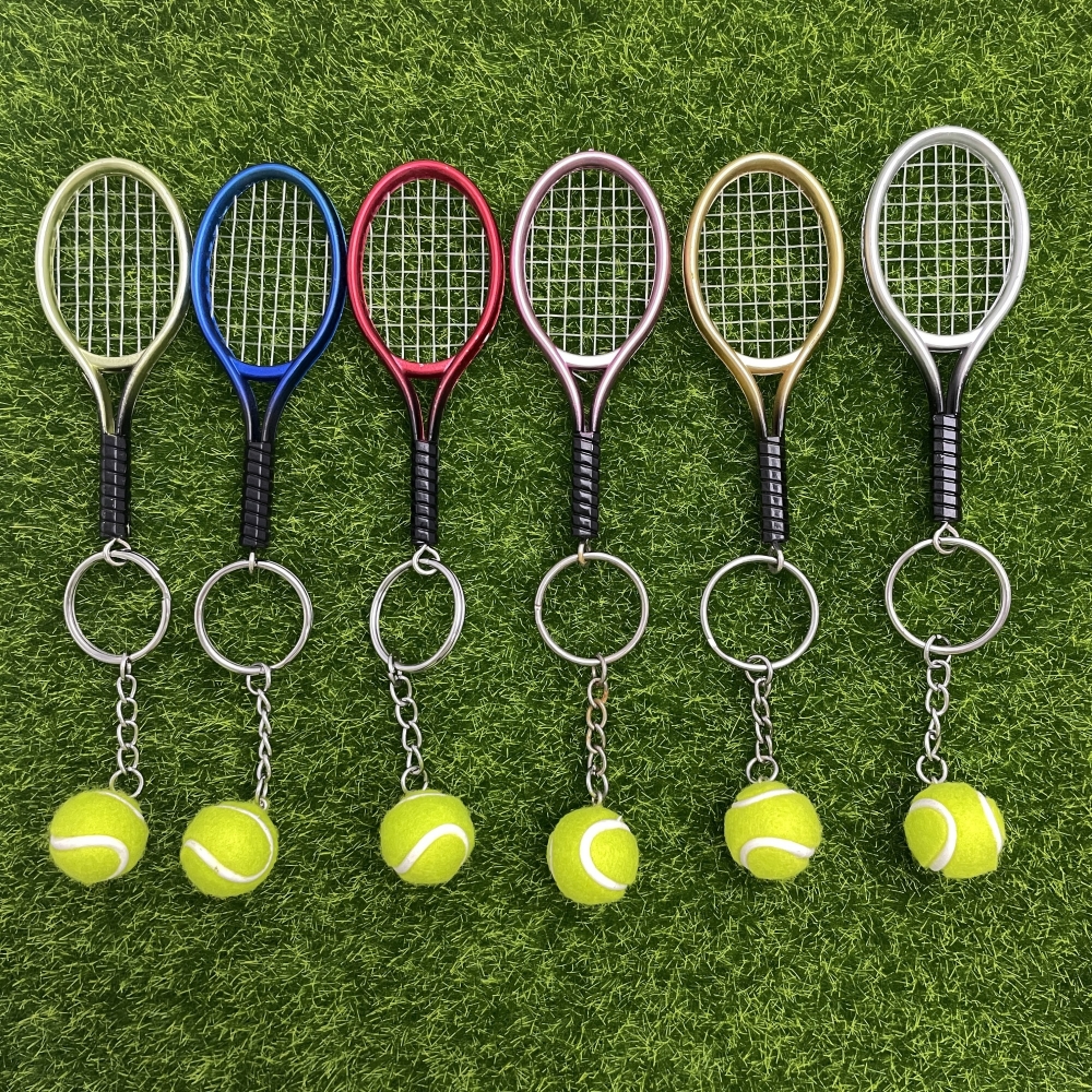 Description Picture 5 of itemTennis Racket Keychain - Cute Sport Mini Keychain car 6 color Pendant Keyring Sports Key Chain Who love sports Gifts 17248