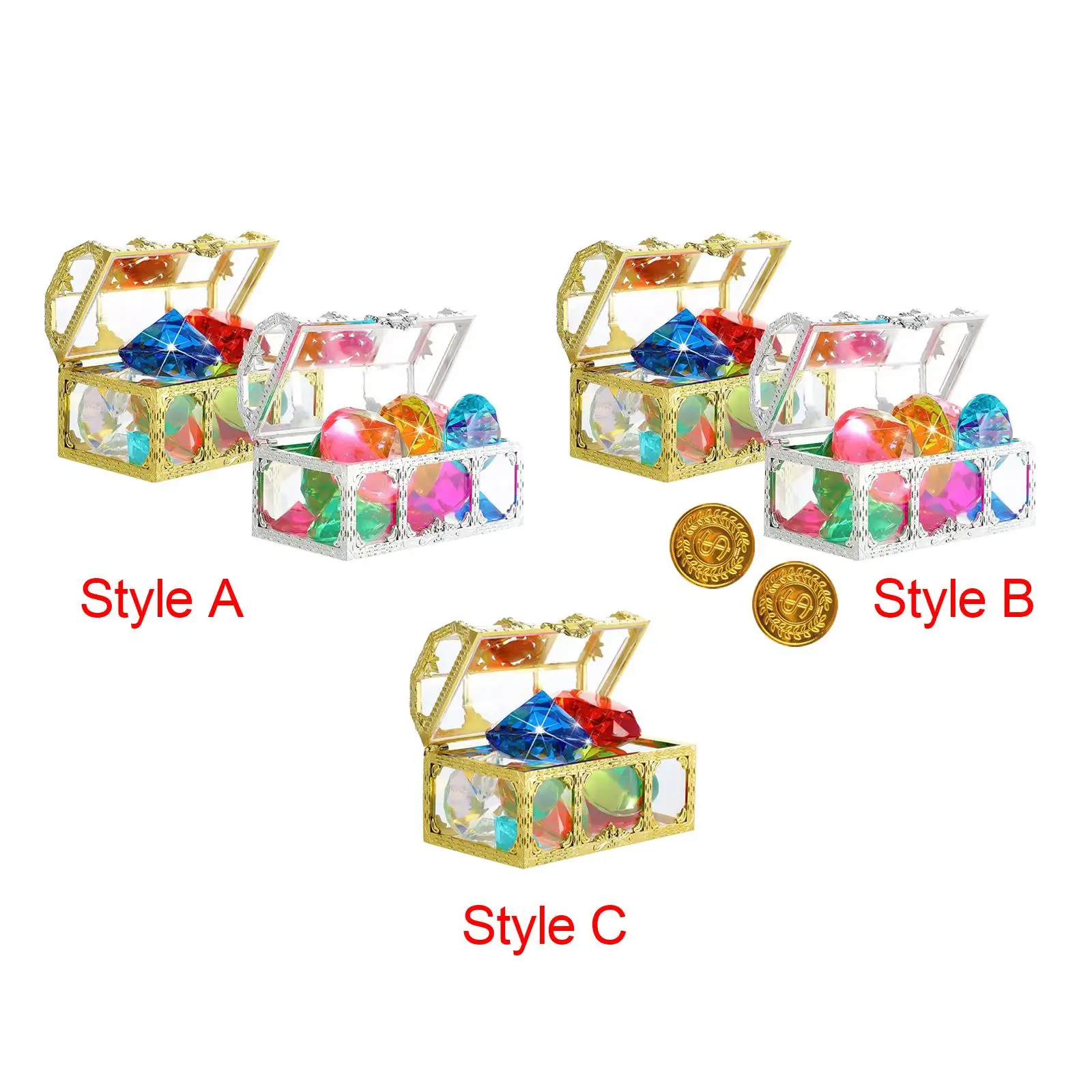 Diving Toy Set with Treasure Pirate Box for Swimming Pool Party Girl
