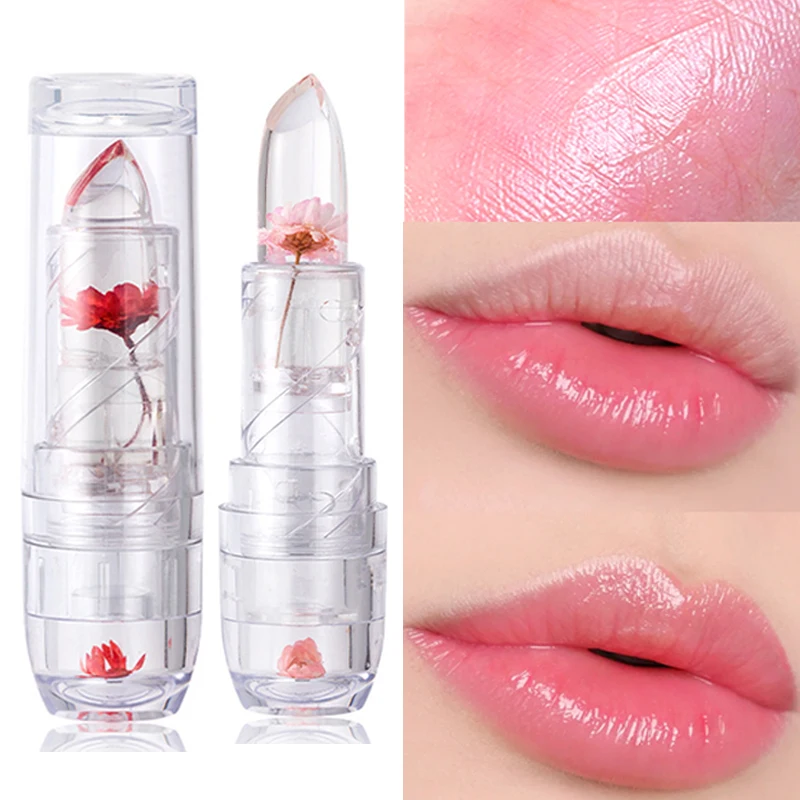 Best of 1PC Transparent Jelly Flower Lipstick Moisturizer Long Lasting Temperature Color Change Lip Balm Waterproof Lip Makeup Cosmetic Reviews & Tips