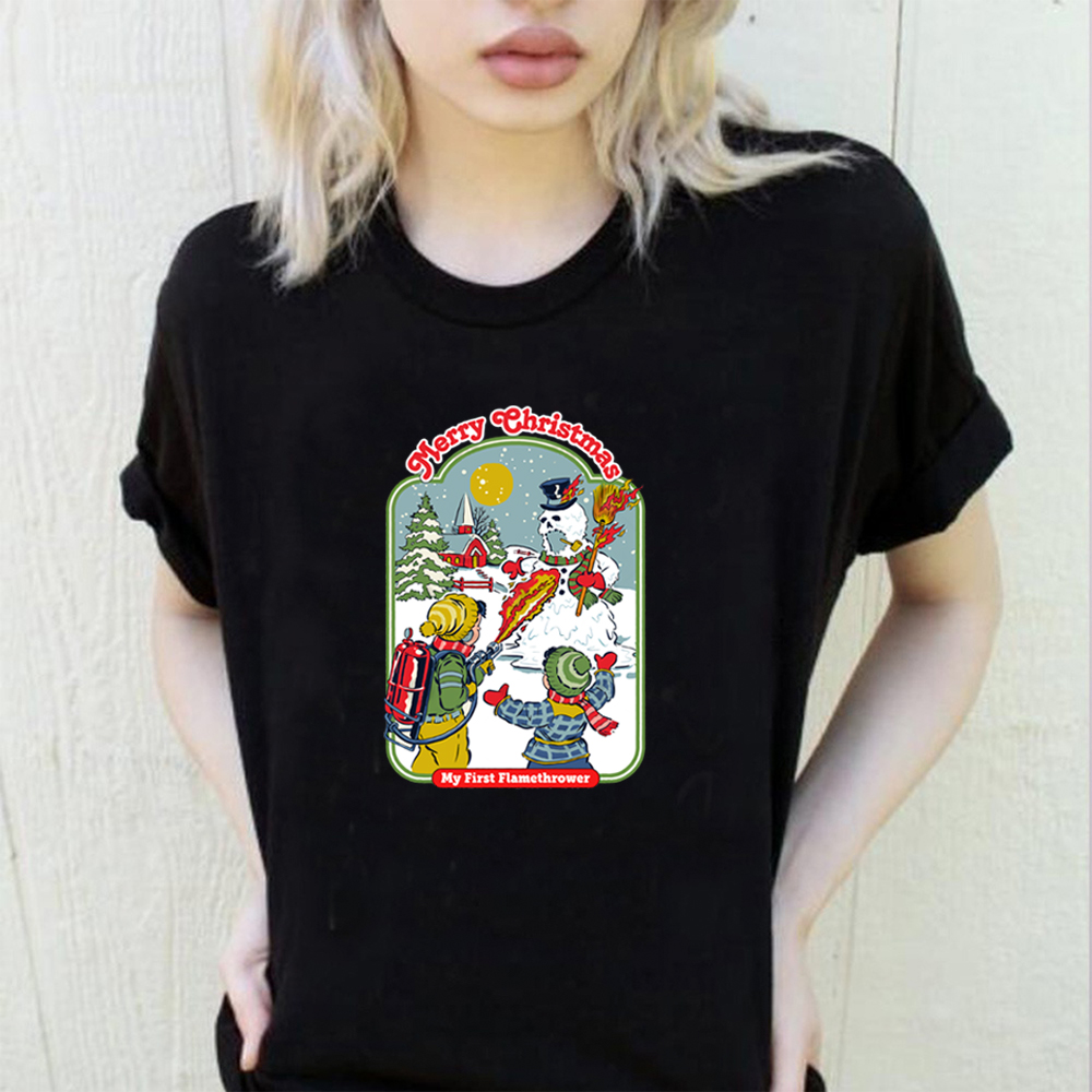 papai noel boneco de neve tshirt retro