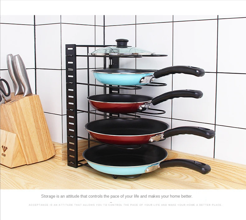 Heavy-duty iron wire pot rack for pots and pans
