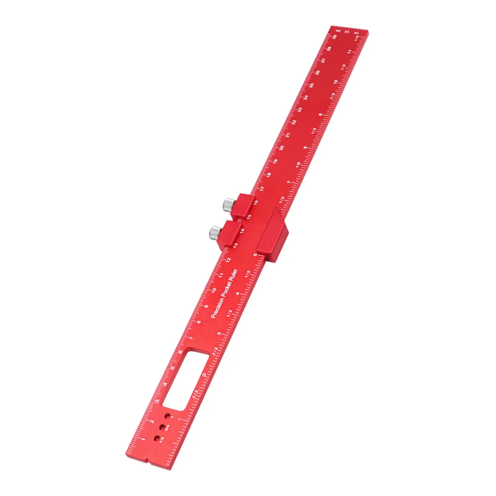 Aluminum Pocket Ruler Scribing Ruler 45 Degree Sliding Sturdy Lightweight Marking Measuring Ruler inch and Metric