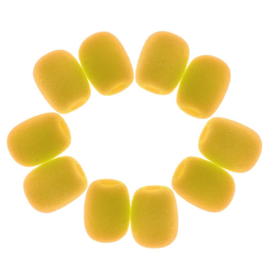 10 Pieces Clip-on Headset Microphone Sponge Windscreen Wind Muff Mic Accessory for Small Lapel and Headset Microphone