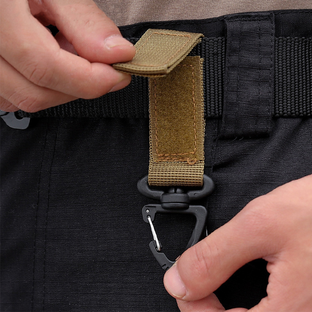 Outdoor Nylon Molle Taktische Rucksack Karabiner Schlüssel Haken Gurtband Schnalle System Gürtel Schnalle Hängen Camping Klettern Zubehör – Detail 5