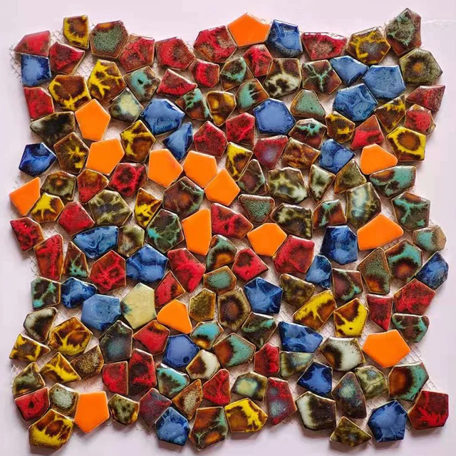 100g DIY Mosaic Art Leaf Petal Decoration Ceramics, Loose Irregular Mosaics  Chips & Mini Glazed Ceramic Tiles For Crafts Hobby - AliExpress