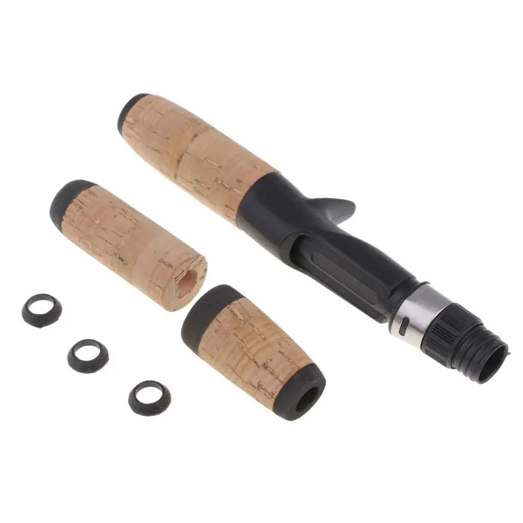 Portable Fishing Rod Cork Handle Kit DIY Composite Cork Handle Grip with Reel Seat, easy to install