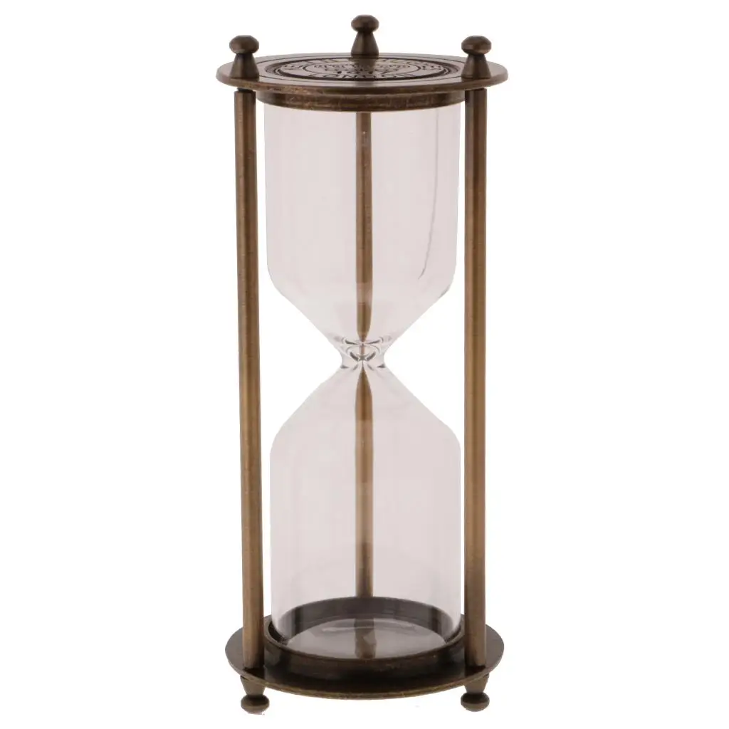 Retro Metal Frame Empty Sand Timer Hourglass Sandglass Home Office Decoration Holiday Gift