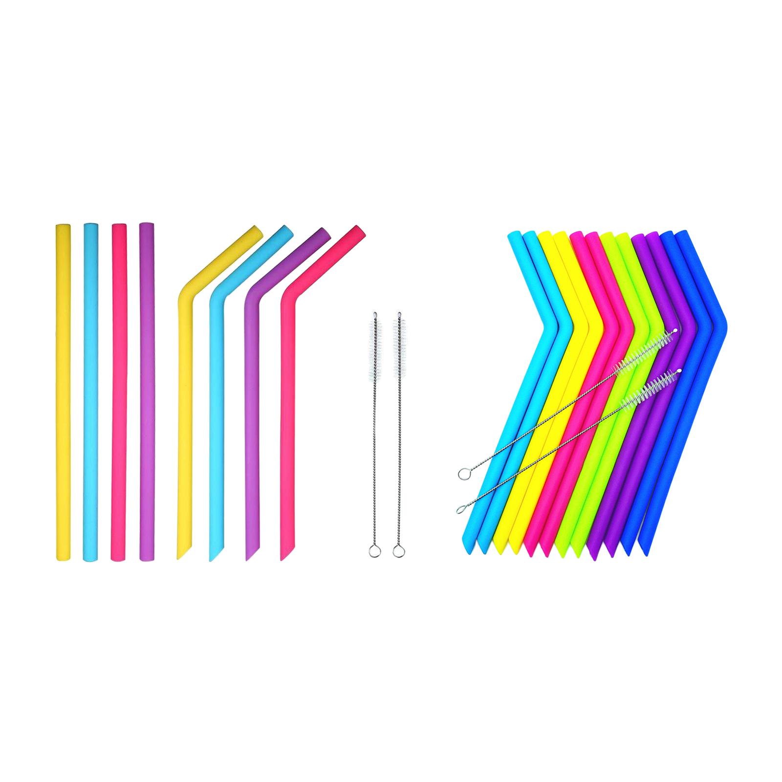 Food Grade Silicone Straws Drinking Straws for Mug Cup Bottle Birthday Party