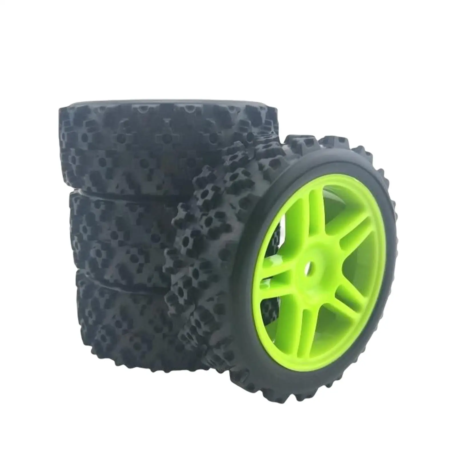 4 Pieces 12mm Hex Rubber Tires Universal Replacement Durable 71mm for Remo 1631 Buggy Toy Parts Hobby Model Vehicle