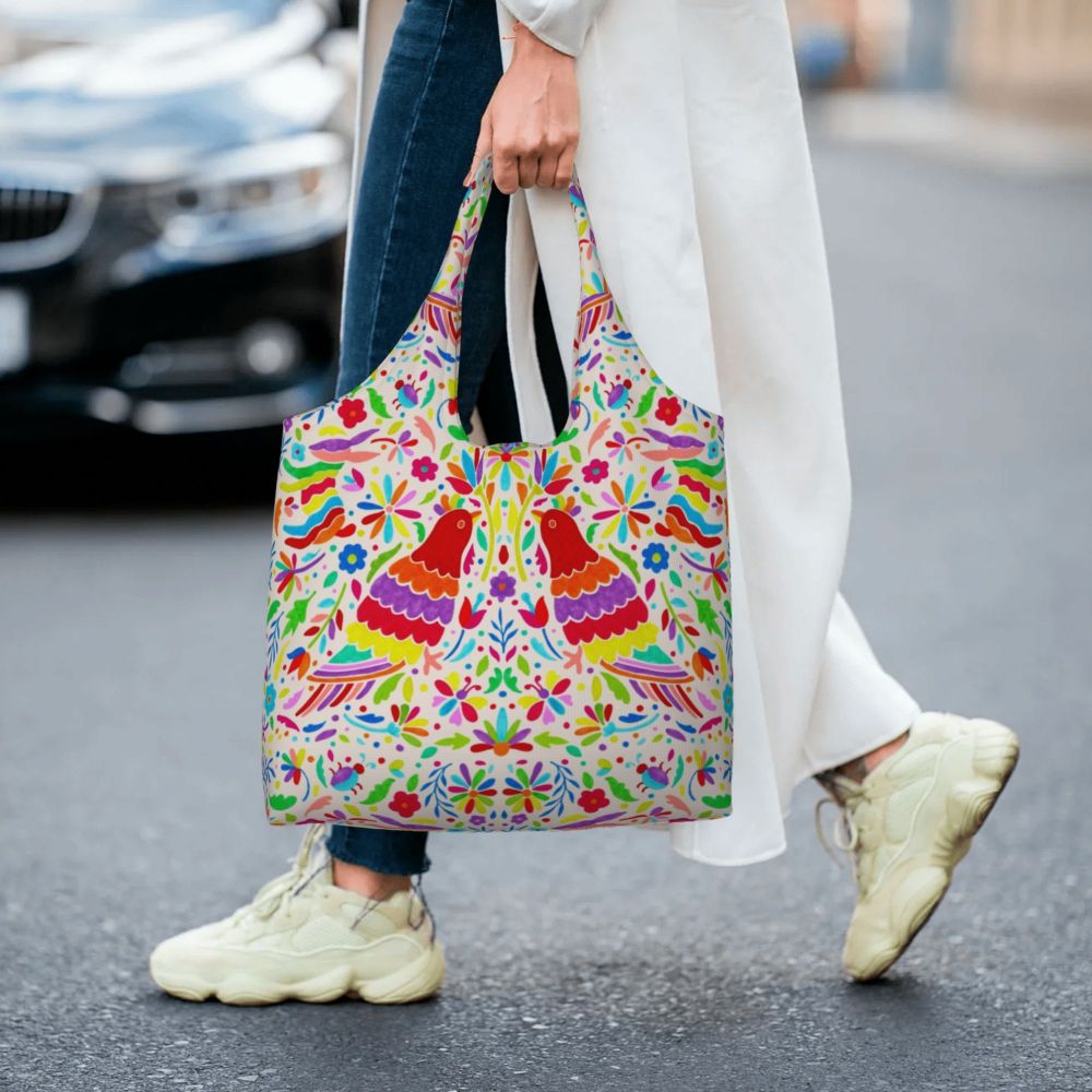 Compras, Têxtil Floral Tradicional, Bolsa De Ombro