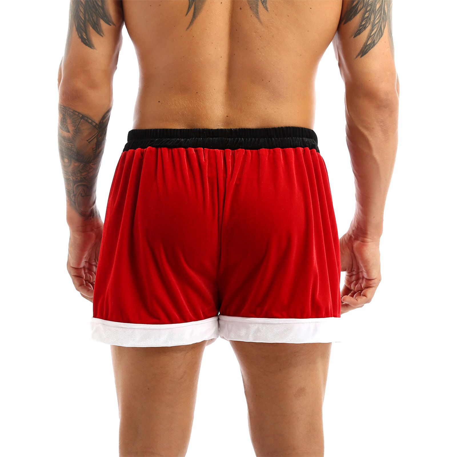 Männer Weihnachten Kostüm Sexy Dessous Set Elastischer Bund Santa Claus Boxer Briefs Shorts mit Hut Karneval Weihnachten Party Clubwear – Detail 24