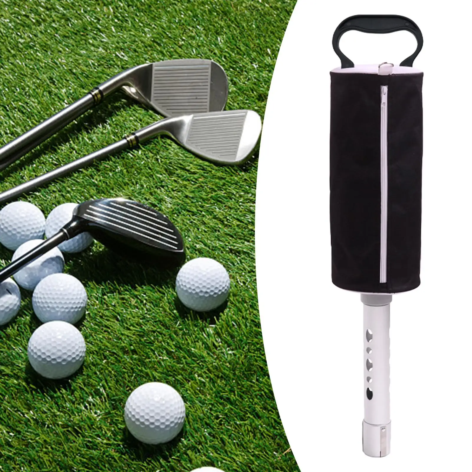 Golf Ball Retriever Balls Grabber Tool Aluminum Golf Ball Pick up Shag Bag