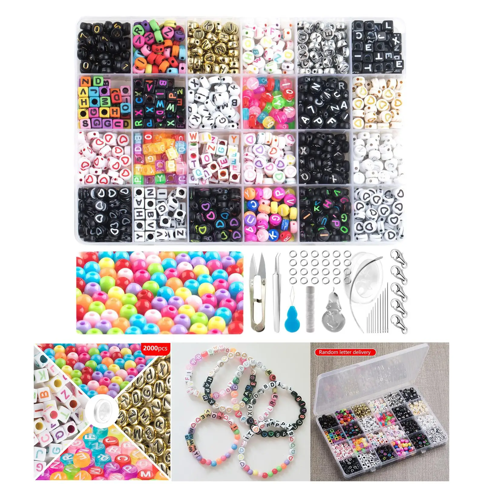 Alphabet Letter Beads Abc Beads Letter Assorted Color Accessories Plastic Craft