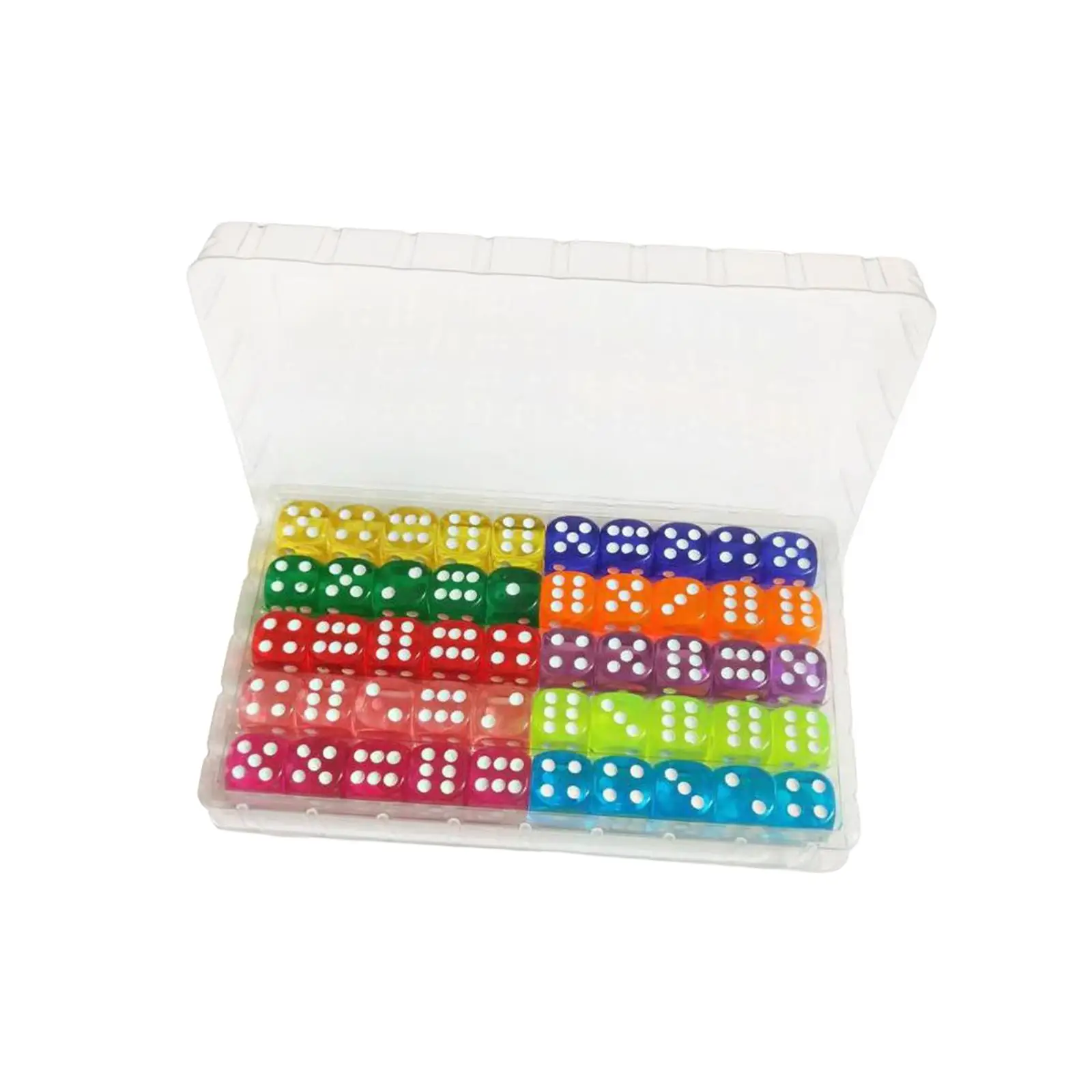 50x 6 Sided Dices Party Favors Entertainment Toys 16mm Dices Math Counting Teaching Aids Game Dices for Bar Card Game Board Game
