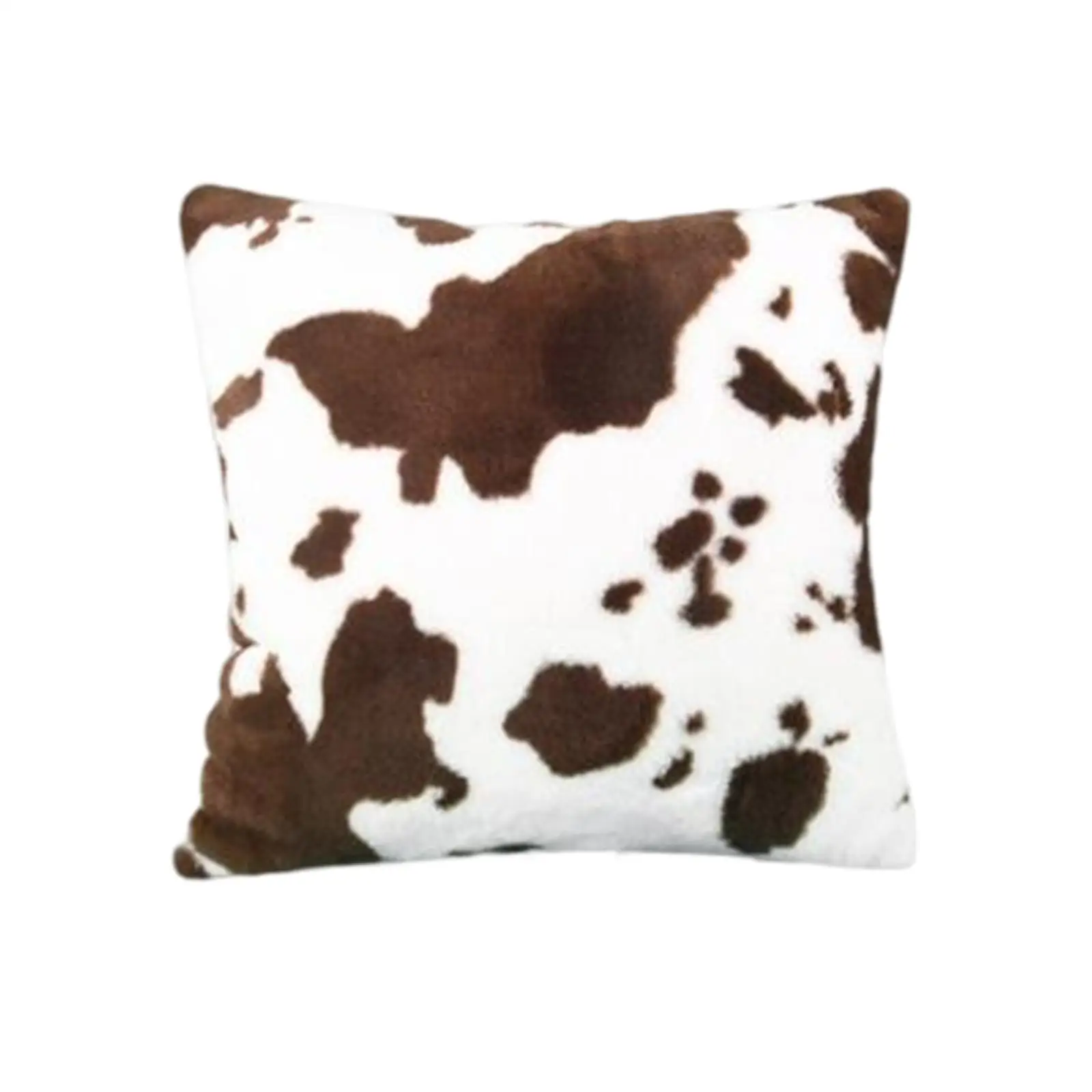 Cow Pattern Printed 18x18 Inches Pillowcase Cushion Cover for Sofa Couch Short Plush Material Square Shop Decoration Soft