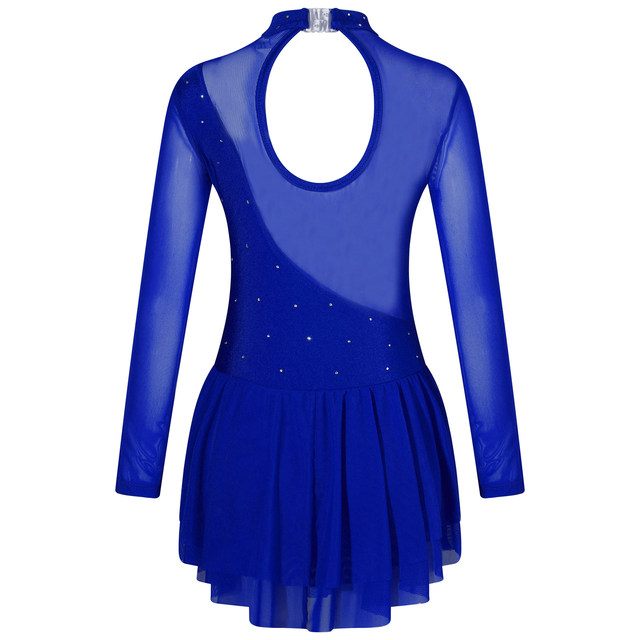 FEESHOW Girls Sequins Long Sleeve Ice Skating FEESHOW