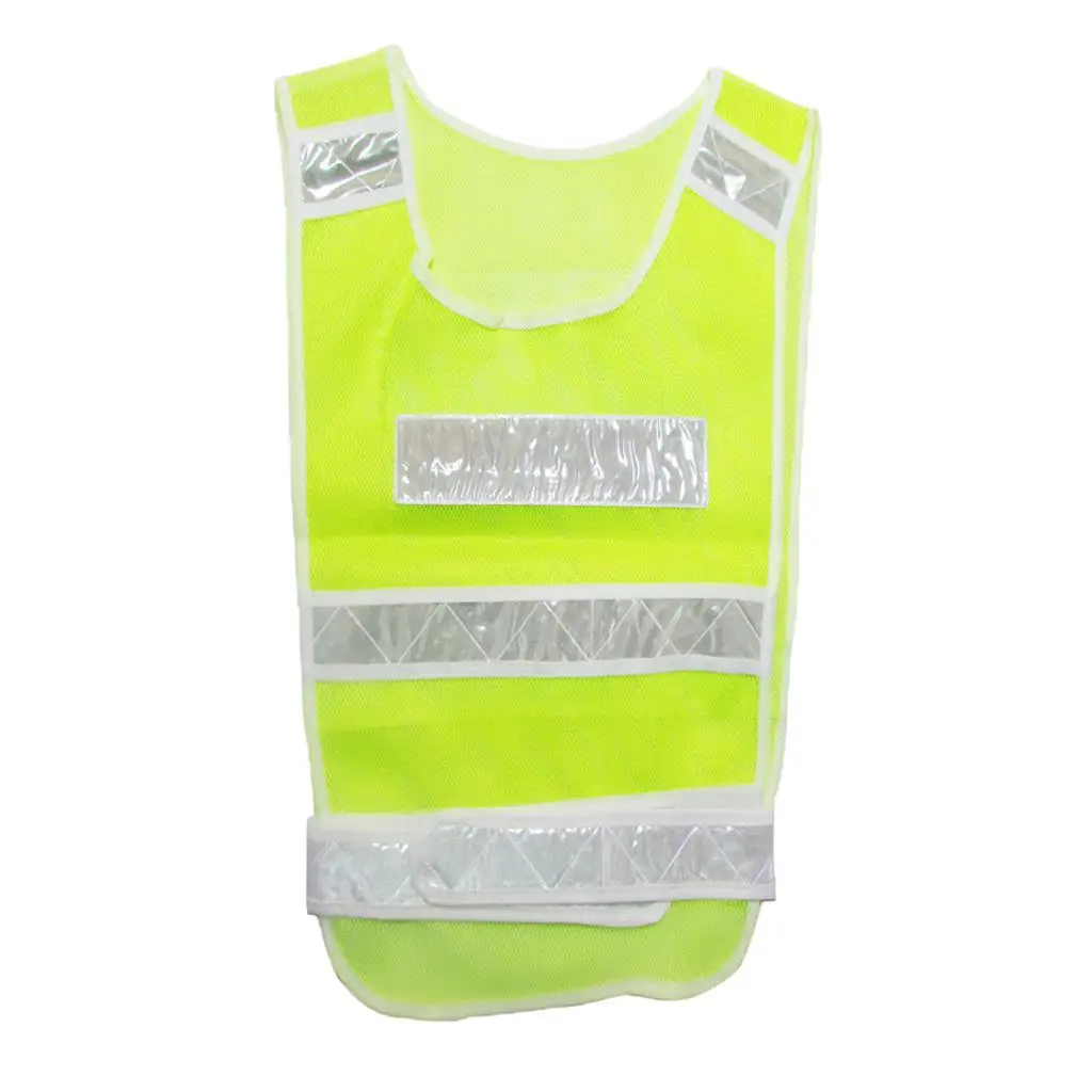 21-Inch Adjustable Safety Vest Reflective Jacket Security Waistcoat Vest Bands (Yellow)