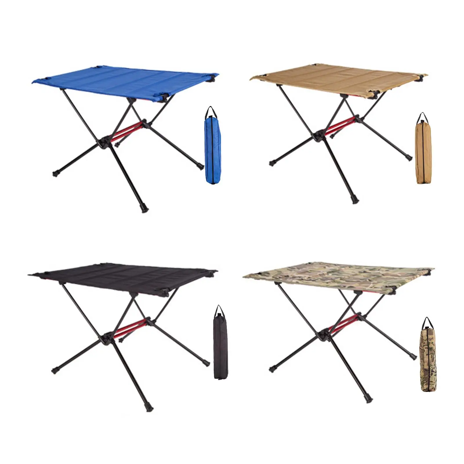 Lightweight Collapsible Aluminum Portable Roll Up Outdoor Folding Camping Table Patio Foldable Picnic Table with Carrying Bag