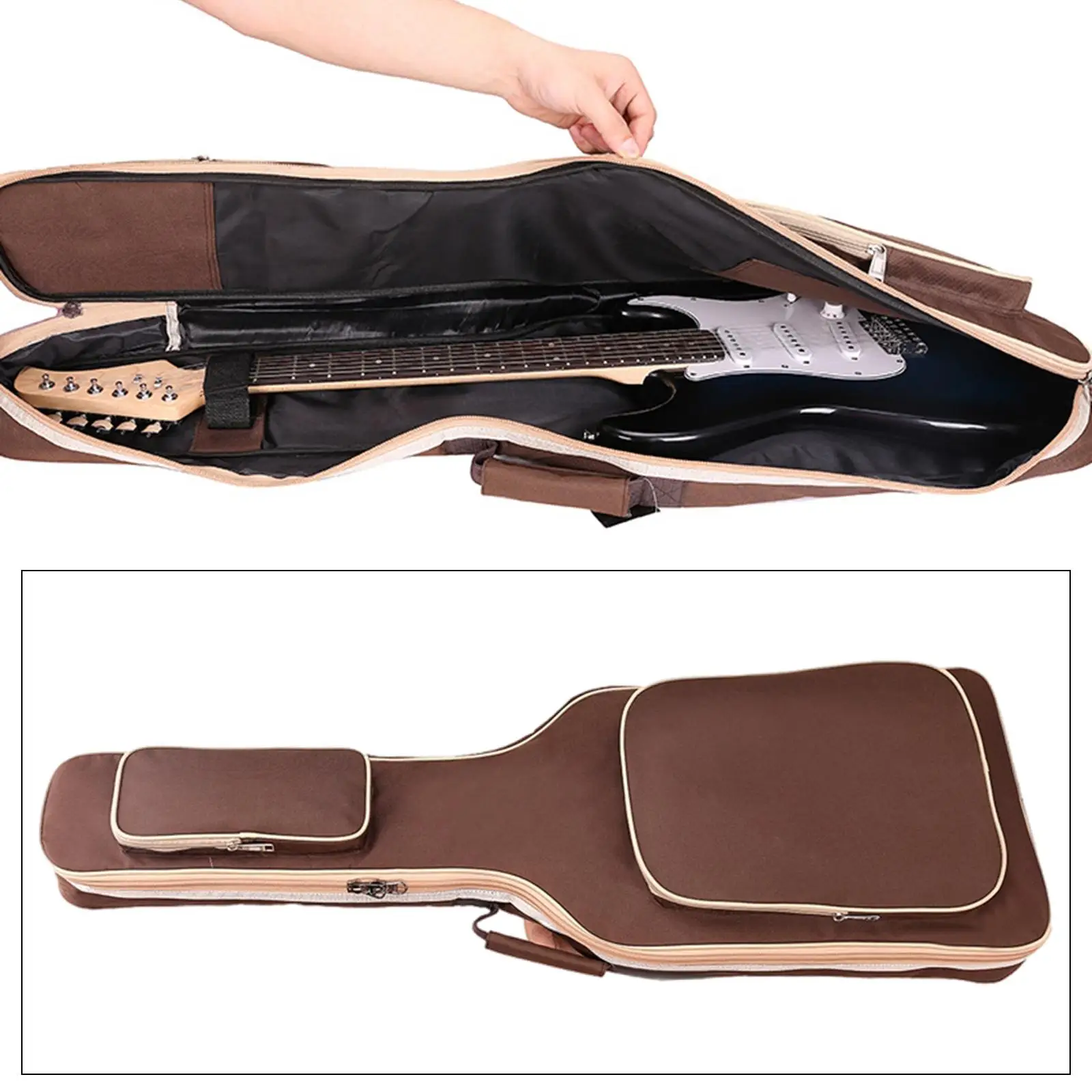 Oxford Electric Guitar Case Double Straps Pad with Pockets Organizer Guitarra Accessories Backpack Bass Bag Acoustic Guitar Case